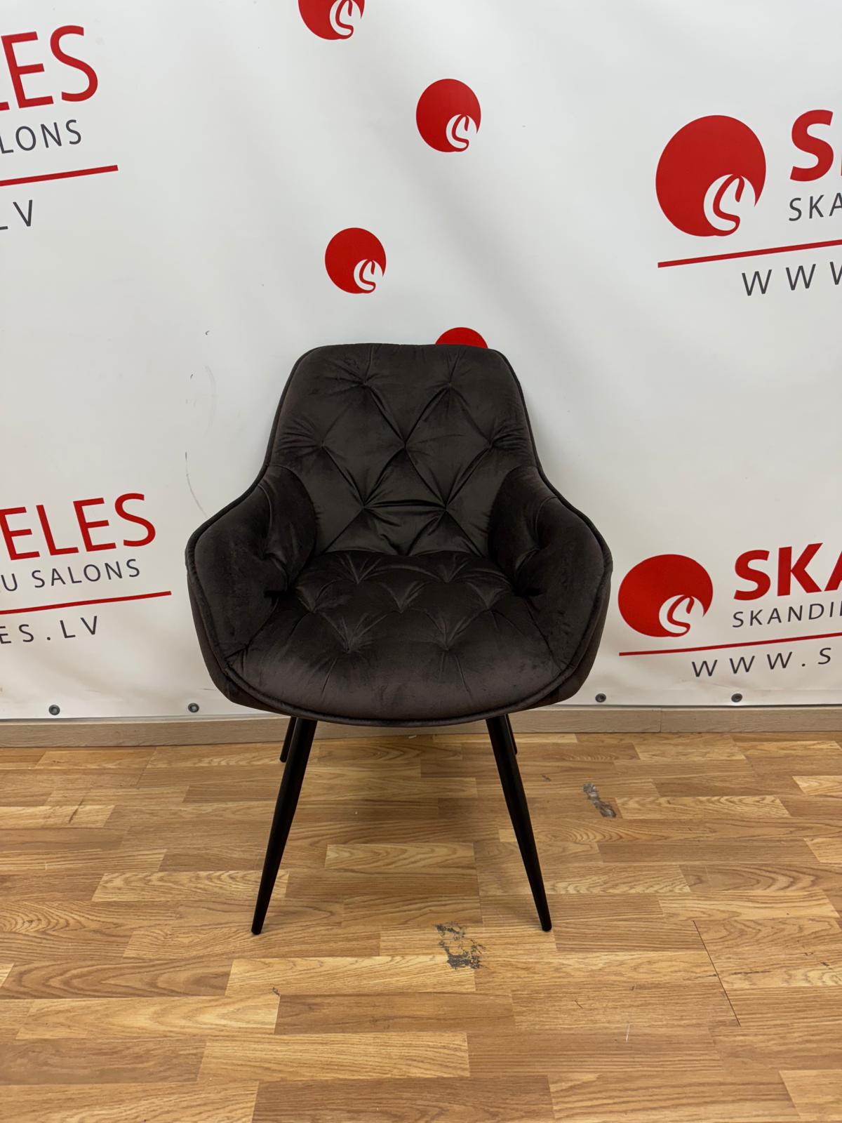 Virtuves krēsls Karsten (brūns samts)